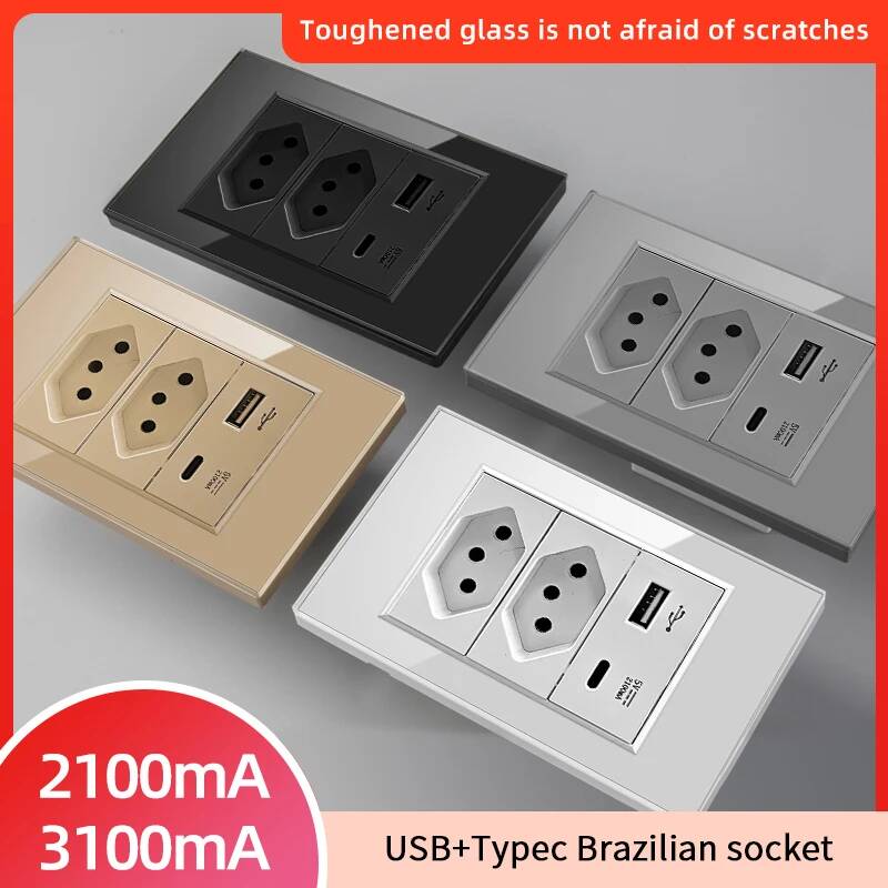 Smart Home Or Smart Home - Herepow Brezilya Standart Çift USB Duvar