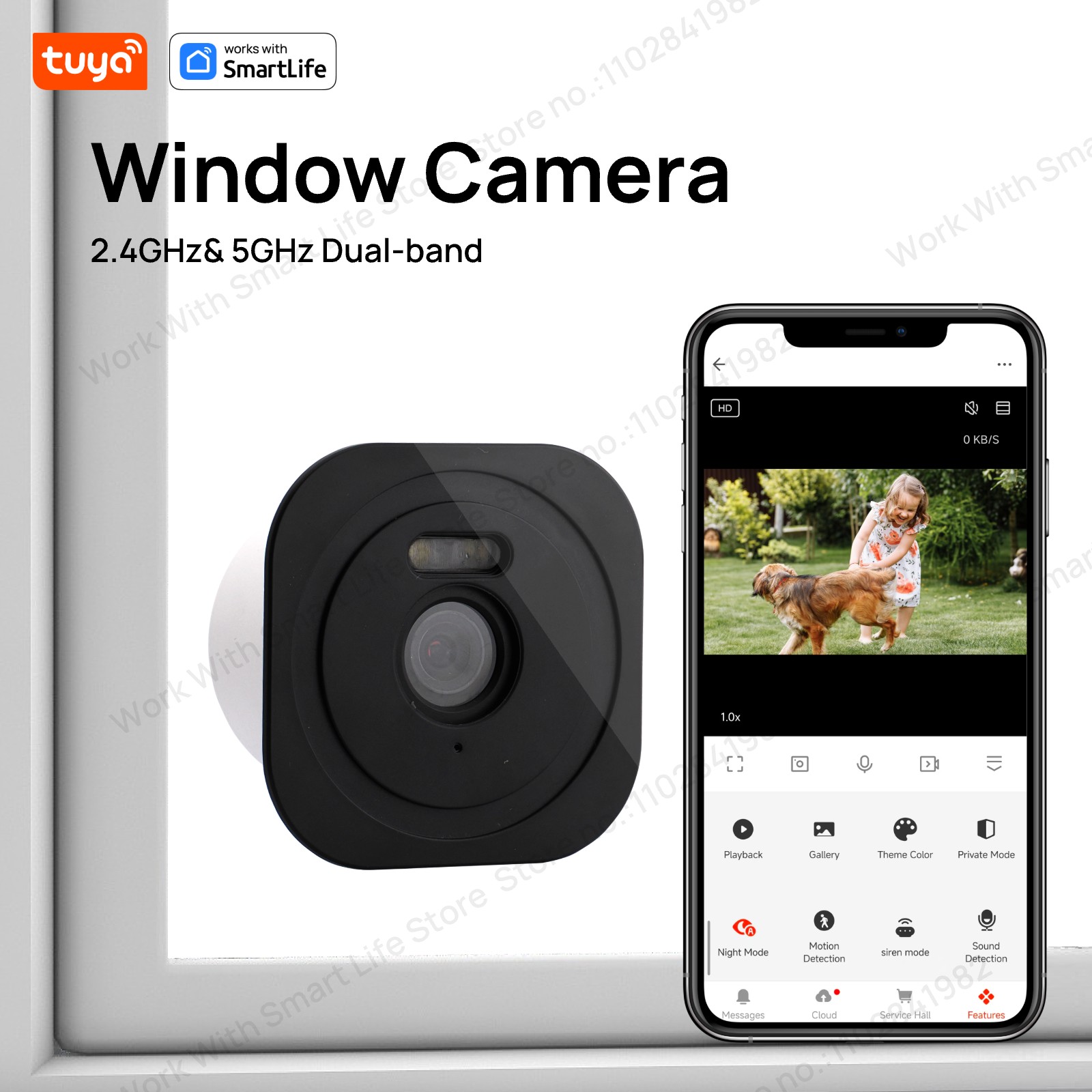 Smart Home Os - 3MP 2K Tuya Pencere Kamerası, Ev