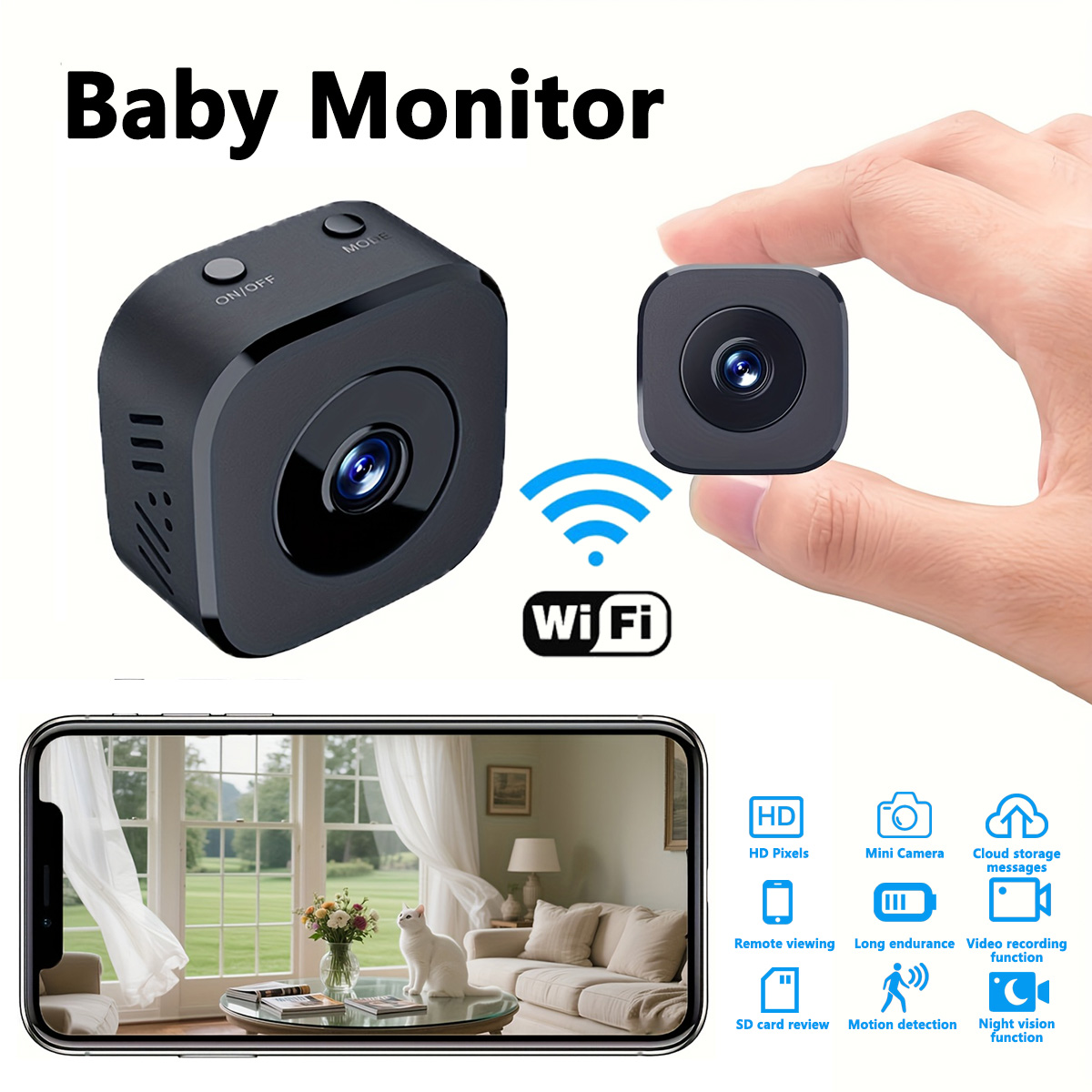 Security Ip Camera - 1080P HD Mini WiFi Kamera Kapalı