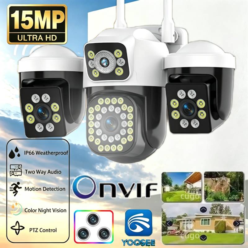 Smart Home Os - 15MP Üçlü Lensler Üçlü Ekranlar PTZ