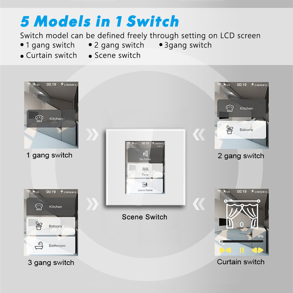 LCD WiFi akıllı perde anahtarı - Smart Home Apple incelemesi ve fiyatı