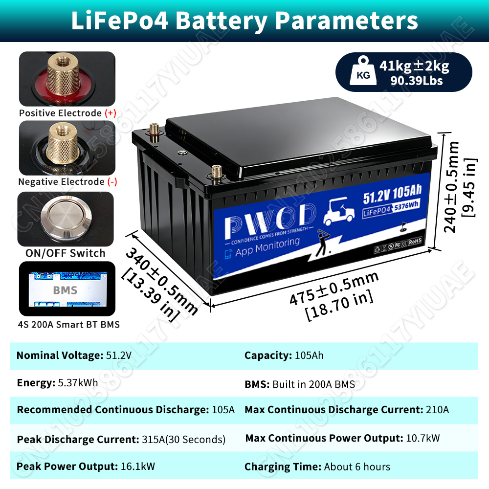 48V 105ah Lifepo4 Batarya Pake - Smart Home Energy App incelemesi ve fiyatı