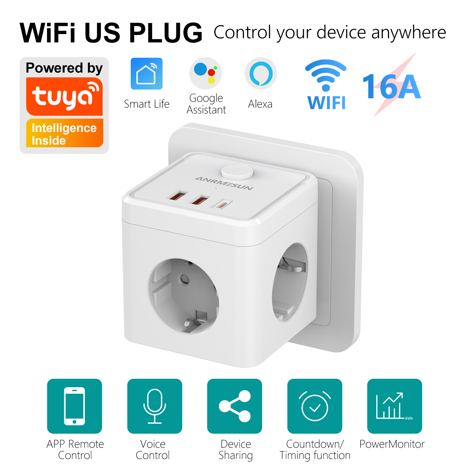 3 AB Fişi 2 USB-A 1 Tip-C Port - Smart Home Or Smart Home incelemesi ve fiyatı