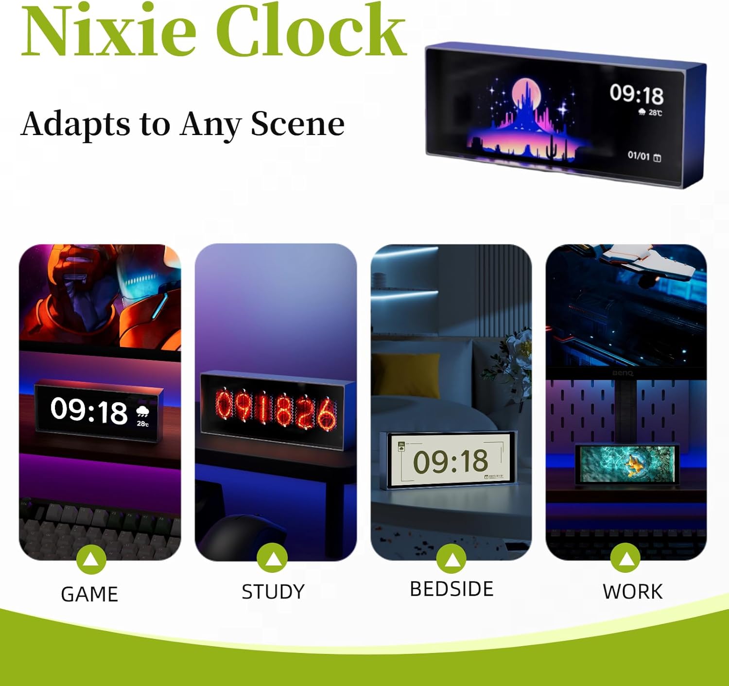 RGB kuantum saat LED gece lamb - Smart Home Interior incelemesi ve fiyatı